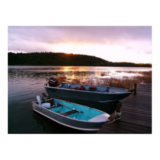 Boats by the Dock at Sundown print