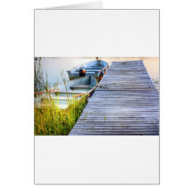 Boats by the Dock Greeting Cards