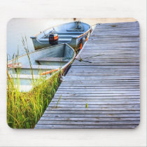 Boats by the Dock Mousepad