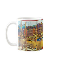 Boats in a Normandy, France Harbor Art mugs