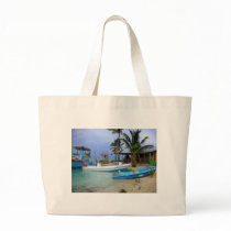 Boats in Caye Caulker, Belize Tote Bag