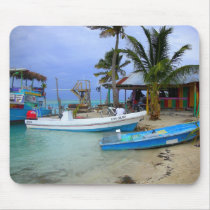 Boats in Caye Caulker Belize Mousepad