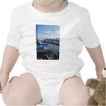 Boats in harbor tee shirts