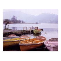 Boats in Lake District Northern England postcards