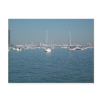 boats in lake Michigan postcards