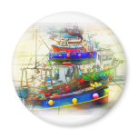 BOATS IN ST. IVES HARBOUR REFRIGERATOR MAGNET