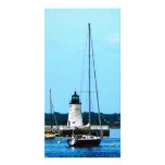 Boats near Lighthouse, Bristol, RI Photo Cards