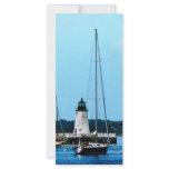 Boats near Lighthouse, Bristol, RI rack cards