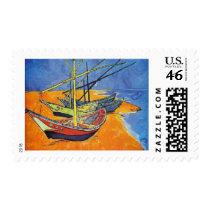 Boats on the Beach by Vincent van Gogh postage