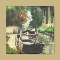 Boats on the River magnets