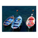 Boats Riomaggiore harbour Postcard