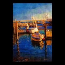 Boats, Sunset, Morro Bay, Calif posters