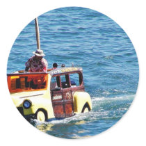 Boats Woody Woodies Round Stickers