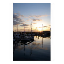 BoatsSunset041609a Post Cards