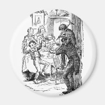 Bob and Tiny Tim Refrigerator Magnet