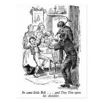 Bob and Tiny Tim (with text) postcards