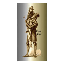 Bob Cratchit and Tiny Tim Christmas Carol Custom Photo Card