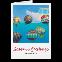 Bobber Fish Bulbs Christmas card cards