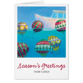 Bobber Fish Bulbs Christmas card