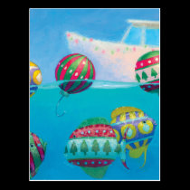 Bobber Fish Bulbs Christmas postcard postcards