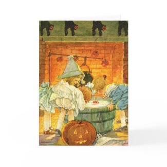 Bobbing for Apples Halloween Greeting Card card