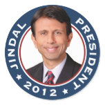 Bobby Jindal for President 2012 Round Stickers