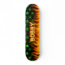 Bobby skateboard fire and flames design.