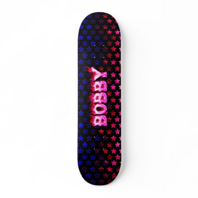 Bobby skateboard pink fire and flames design