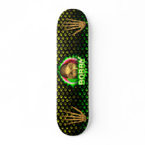 Bobby skull green fire Skatersollie skateboard