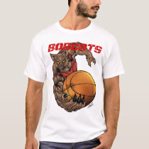 bobcats, basketball, cartoon, design, claws, al rio, sports, leisure, T-shirt/trøje med brugerdefineret grafisk design