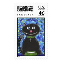 BoBo the Black Cat - Postage Stamp by folkartblonde BoBo the Black Cat - Postage Stamp