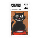 BoBo the Black Cat (series) - postage stamp by folkartblonde BoBo the Black Cat (series) - postage stamp