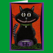 BoBo The Halloween Cat - greeting card (2) cards