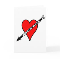 Bocce Ball Heart Greeting Cards