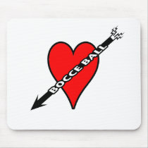 Bocce Ball Heart Mouse Mat