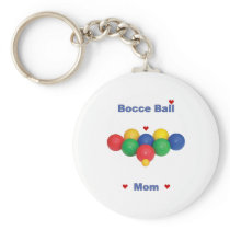 Bocce Ball Mom Heart Keychain