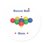 Bocce Ball Mom Heart Round Sticker