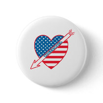 Bocce Ball Patriot Heart Button