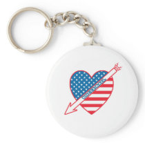 Bocce Ball Patriot Heart Key Chain