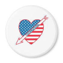Bocce Ball Patriot Heart Fridge Magnet