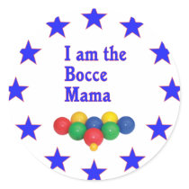 Bocce Mama Round Sticker