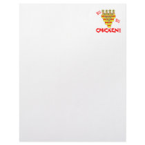 bock bock chicken funny scared bowling pins letterhead design