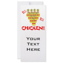 bock bock chicken funny scared bowling pins customized rack card
