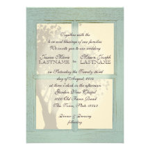 Boda del cristal de ventana del país del vintage comunicados