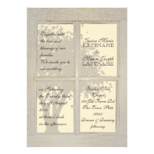 Boda del cristal de ventana del país invitaciones personales 