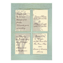 Boda del país del cristal de ventana del vintage anuncios personalizados