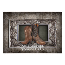 boda elegante del país de las botas de vaquero del anuncios personalizados