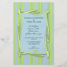 boda rayado azul del verde amarillo tarjeton