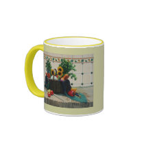 bodegon con girasoles 24x30 mugs by DairaEE bodegon con girasoles 24x30 mugs