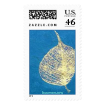 Bodhi Leaf on a Blue Field postage